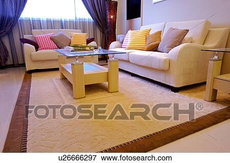 Stock Photo - Living room in modern home . Fotosearch