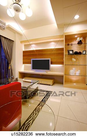 Stock Photograph - Living room in modern home . Fotosearch