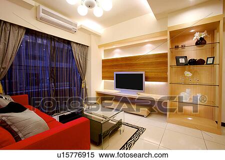 Stock Photography - Living room in modern home . Fotosearch