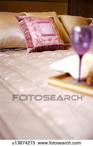 Stock Photography - Bed with breakfast tray. Fotosearch