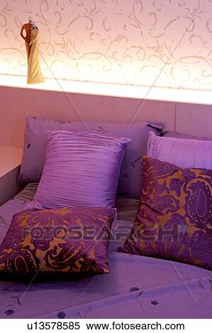 Decorative bed, close-up View Large Photo Image Stock Photography - Decorative bed, close-up. Fotosearch