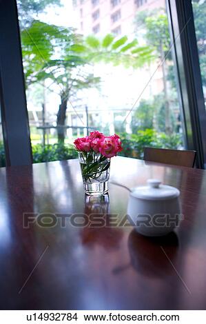Picture - Dining table by the French window. Fotosearch