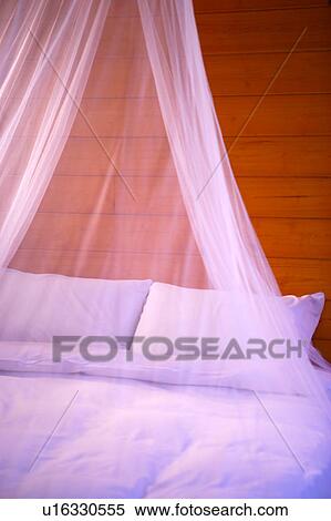 Stock Photography - Mesh netting over bed. Fotosearch