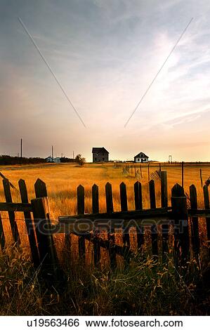 Stock Photograph - Abandoned buildings in Robsart, Saskatchewan, Canada. Fotosearch