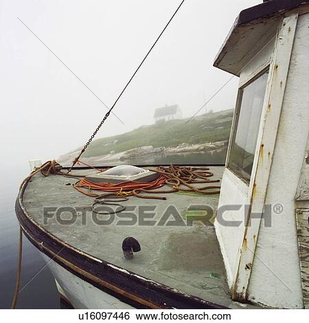 Stock Photograph - Bow Of A Fishing Boat, Peggy's Cove, Nova Scotia.. Fotosearch