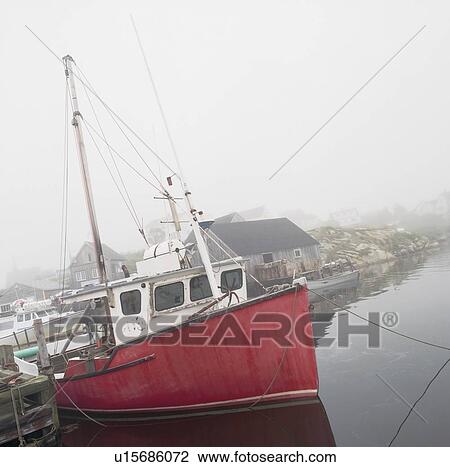Stock Image - Fishing Boat, Peggy's Cove, Nova Scotia.. Fotosearch