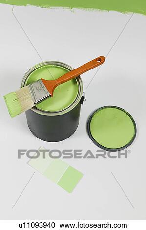 Open paint can, lid, colour swatch and brush, Canada, British Columbia View Large Photo Image Stock Image - Open paint can, lid, colour swatch and brush, Canada, British Columbia. Fotosearch