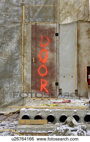 Makeshift door on construction site; Canada, Ontario, Hamilton (Composting Facility) View Large Photo Image Stock Photograph - Makeshift door on construction site; Canada, Ontario, Hamilton (Composting Facility). Fotosearch