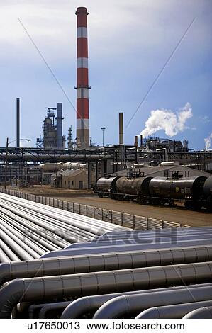 Oil Refinery; Canada, Alberta View Large Photo Image Stock Image - Oil Refinery; Canada, Alberta. Fotosearch