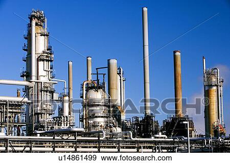 Oil Refinery; Canada, Alberta View Large Photo Image Stock Photo - Oil Refinery; Canada, Alberta. Fotosearch