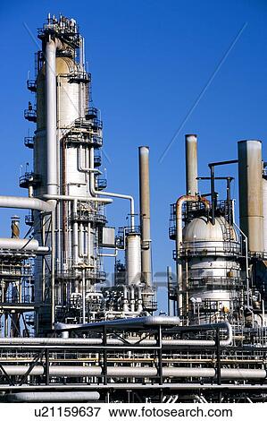 Stock Photo - Oil Refinery; Canada, Alberta. Fotosearch