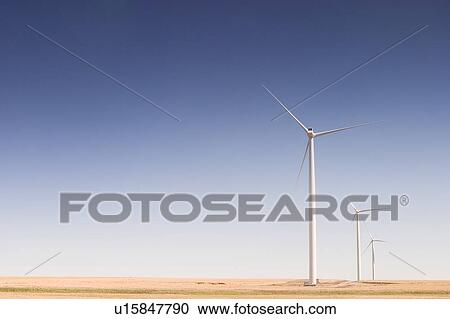 Stock Image - Windmills, Manitoba, Canada. Fotosearch