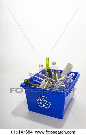 Picture - Blue Box recycling.. Fotosearch