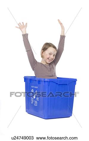 recycling box with the girl inside View Large Photo Image Stock Image - recycling box with the girl inside. Fotosearch