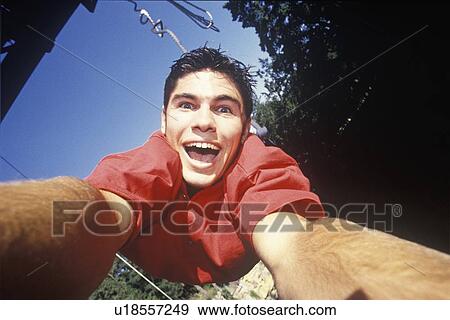 Self portrait of bungee jumper, Whistler, British Columbia View Large Photo Image Stock Photo - Self portrait of bungee jumper, Whistler, British Columbia. Fotosearch