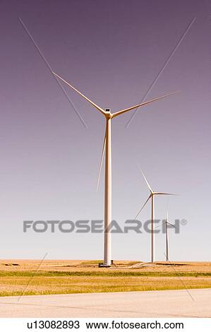 Stock Image - Windmills, Manitoba, Canada. Fotosearch