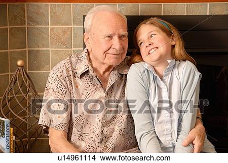 Picture - Grandfather and Grandaughter, Regina, Saskatchewan. Fotosearch