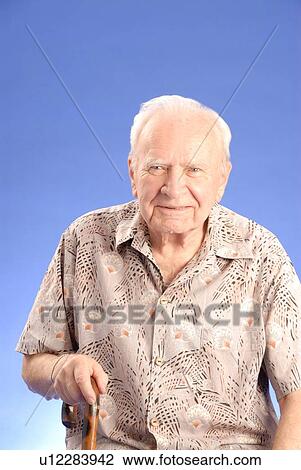 Stock Image - Senior Male Head Shot; Canada, Saskatchewan, Regina. Fotosearch