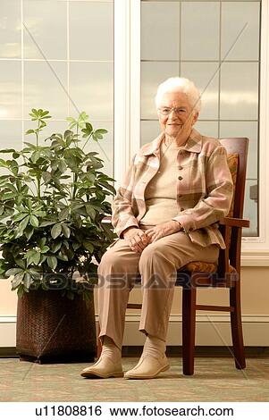 Stock Photograph - Senior Woman; Canada, Saskatchewan, Regina. Fotosearch