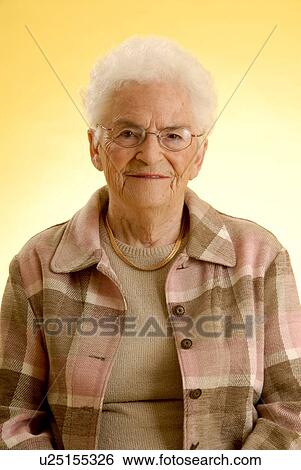 Stock Photograph - Senior Woman headshot; Canada, Saskatchewan, Regina. Fotosearch