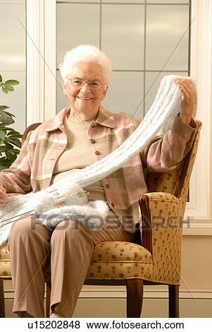 Senior Woman with knitting, Regina, Saskatchewan View Large Photo Image Stock Photo - Senior Woman with knitting, Regina, Saskatchewan. Fotosearch