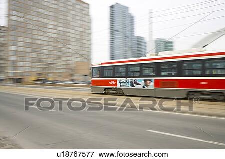 Electric Streetcar, Toronto Transit System, no carbon emissions; Canada, Ontario, Toronto View Large Photo Image Stock Photo - Electric Streetcar, Toronto Transit System, no carbon emissions; Canada, Ontario, Toronto. Fotosearch