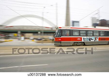 Electric Streetcar, Toronto Transit System, no carbon emissions; Canada, Ontario, Toronto View Large Photo Image Stock Photo - Electric Streetcar, Toronto Transit System, no carbon emissions; Canada, Ontario, Toronto. Fotosearch