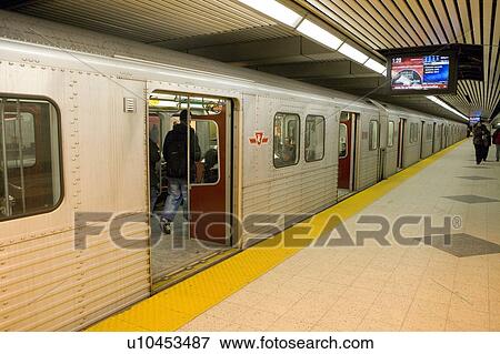 Electric Subway cars in station, Toronto Transit; Canada, Ontario, Toronto View Large Photo Image Stock Photo - Electric Subway cars in station, Toronto Transit; Canada, Ontario, Toronto. Fotosearch