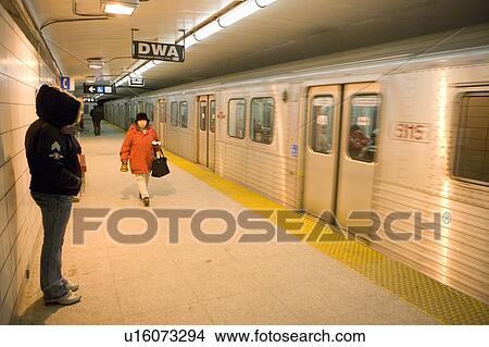Subway train in subway station, Toronto View Large Photo Image Picture - Subway train in subway station, Toronto. Fotosearch