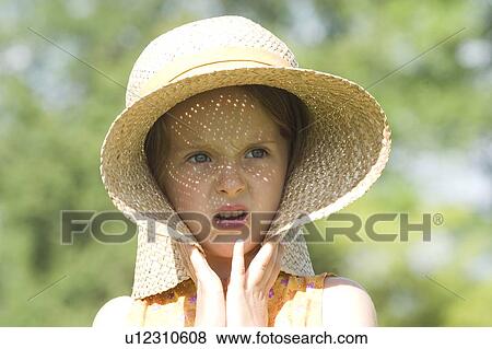 Stock Photo - Girl - 6 years old in the park in the fall, Winnipeg, Canada. Fotosearch