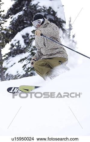 Fresh powder skiing on Whistler Mountain, Whistler, BC, Canada View Large Photo Image Picture - Fresh powder skiing on Whistler Mountain, Whistler, BC, Canada. Fotosearch