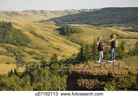 Sisters (13 and 10) view lookout, Saskatchewan View Large Photo Image Stock Image - Sisters (13 and 10) view lookout, Saskatchewan. Fotosearch
