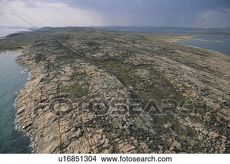 Picture - Aerial view, Ukkusiksalik National Park, Wager Bay, Nunavut, Canada. Fotosearch