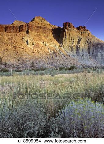 Castle Rock, John Day Fossil Beds National Monument, Oregon USA View Large Photo Image Picture - Castle Rock, John Day Fossil Beds National Monument, Oregon USA. Fotosearch