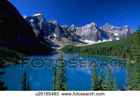 Stock Image - Morraine Lake, Banff National Park, Alberta, Canada. Fotosearch