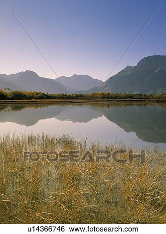 Stock Photograph - Muskinonge Lake, Waterton Lakes National Park, Alberta, Canada. Fotosearch