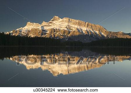 Picture - Two Jack Lake and Mount Rundle, Banff National Park, Alberta, Canada. Fotosearch