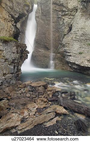 Picture - Upper Falls, Johnson Canyon, Banff National Park, Alberta, Canada. Fotosearch