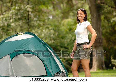 Young woman in front of tent, Regina, Saskatchewan View Large Photo Image Stock Image - Young woman in front of tent, Regina, Saskatchewan. Fotosearch