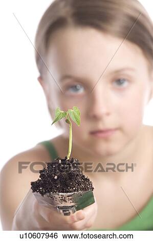 9 year old girl with small plant on garden spade View Large Photo Image Stock Photograph - 9 year old girl with small plant on garden spade. Fotosearch