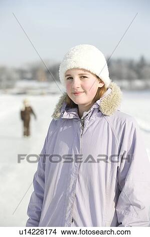 Portrait of 13 year old girl on ice skating trail, Red River, Winnipeg, Canada View Large Photo Image Picture - Portrait of 13 year old girl on ice skating trail, Red River, Winnipeg, Canada. Fotosearch