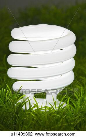 Stock Image - Energy-saving light bulb.. Fotosearch