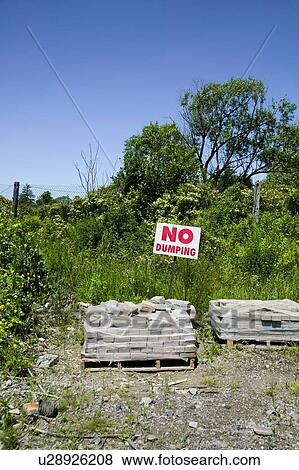 Stock Photo - No Dumping sign, Toronto, Ontario, Canada. Fotosearch