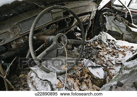 View of automobile in junkyard, Montérégie region, Quebec View Large Photo Image Stock Photography - View of automobile in junkyard, Montérégie region, Quebec. Fotosearch