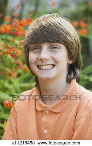 Stock Photo - Portrait of a 12 Year Old Boy. West Vancouver, BC.. Fotosearch