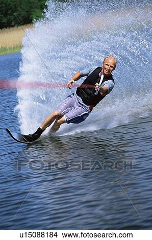 Man waterskiing View Large Photo Image Picture - Man waterskiing. Fotosearch