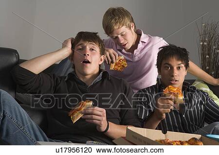 Teenage Boys Eating Pizza View Large Photo Image Stock Image - Teenage Boys Eating Pizza. Fotosearch