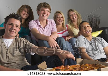 Teenagers Having Fun And Eating Pizza View Large Photo Image Stock Image - Teenagers Having Fun And Eating Pizza. Fotosearch