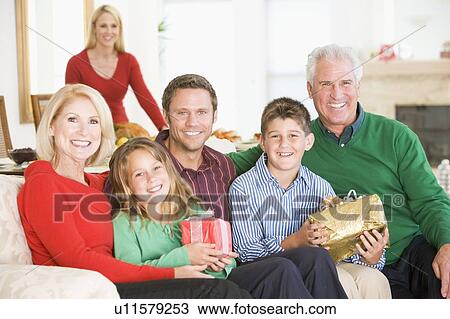 Portrait Of Family At Christmas View Large Photo Image Stock Image - Portrait Of Family At Christmas. Fotosearch
