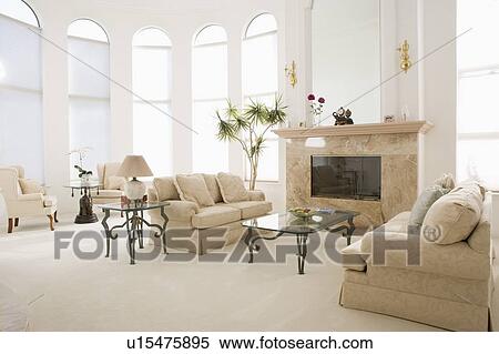 Empty living room in luxurious home View Large Photo Image Stock Photography - Empty living room in luxurious home. Fotosearch